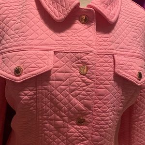 Isaac mizrahi live size, small, pink waffle jacket, heavy labelled gold